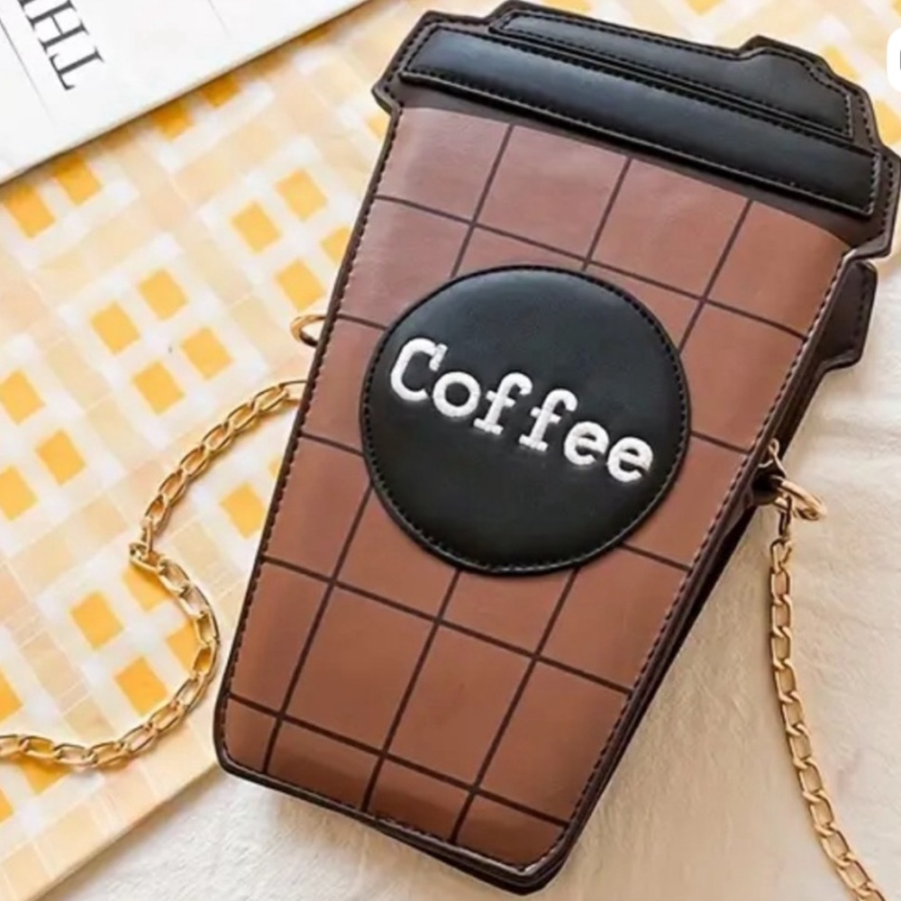 To-Go Coffee Cup Crossbody Bag Faux
Leather New - Picture 4 of 5